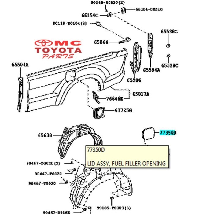 Plat Tutup / Cover Tangki Bensin New Hilux 77350-KK030