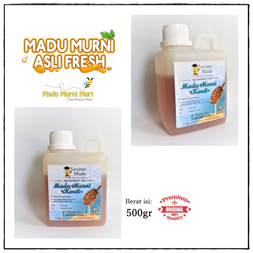 

Madu Murni Karet 100% Asli Fresh 1/2kg