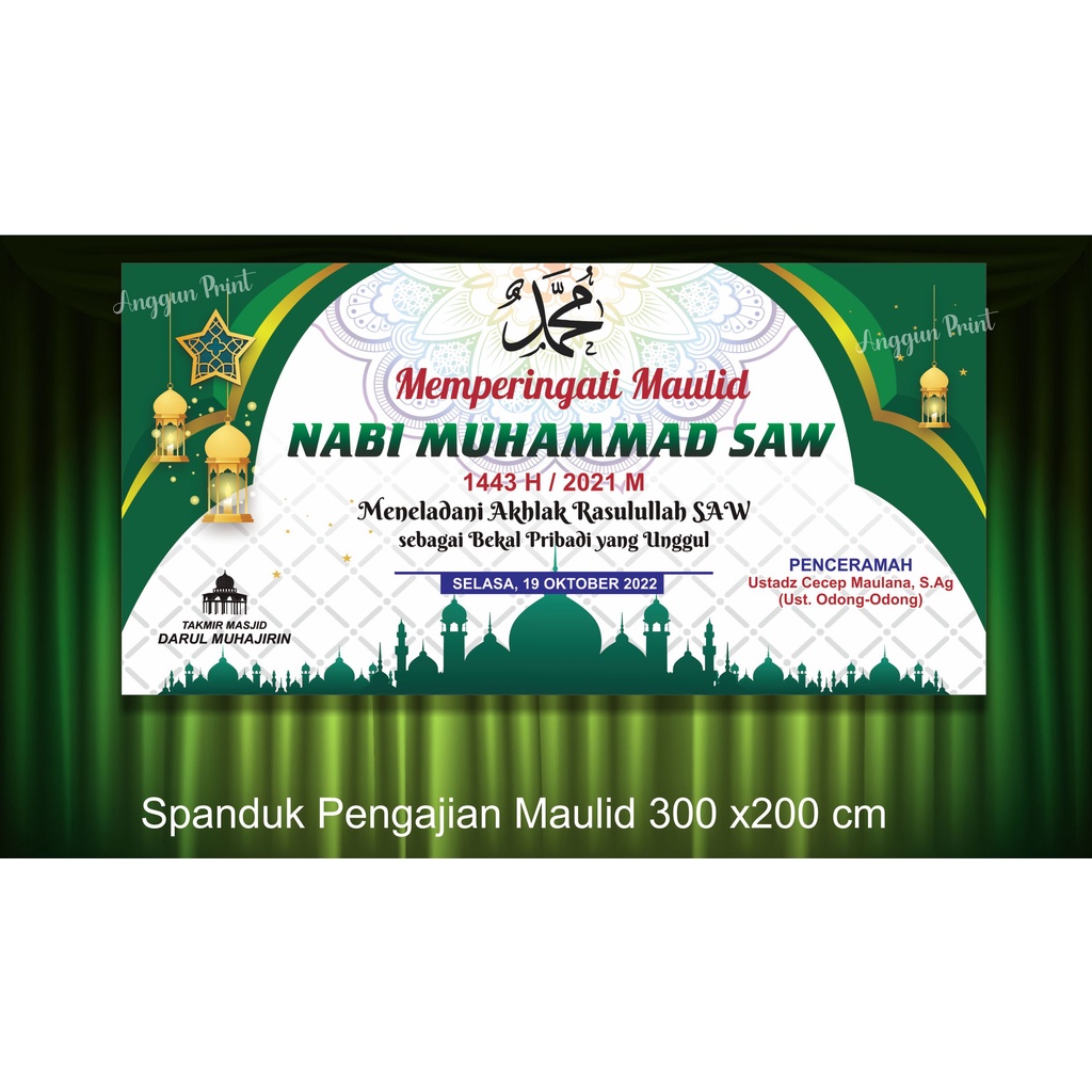 Jual Spanduk Maulid Nabi Muhammad Saw Shopee Indonesia 7491