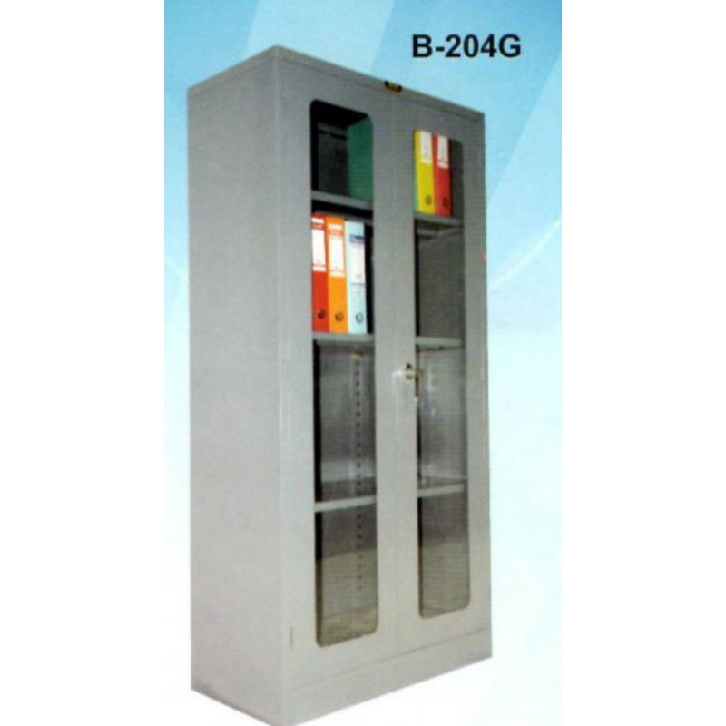 Lemari Besi 4 Susun pintu kaca, rak besi, lemari buku, filling cabinet, filling kabinet