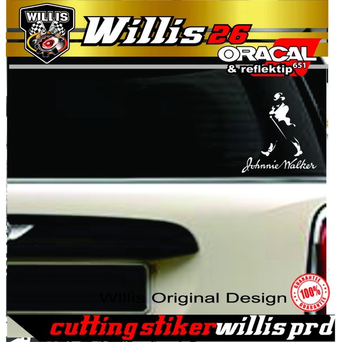 Grosir JOHNNIE WALKER CUTTING STICKER & DECAL MOBIL & MOTOR - Putih Elegan