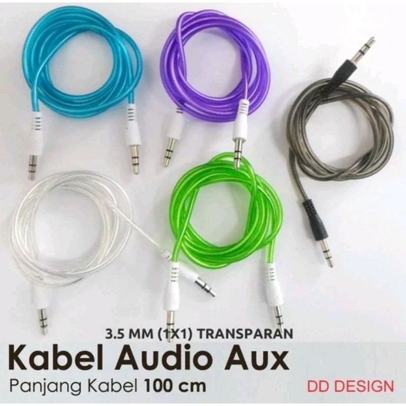 Kabel Audio AUX 3.5 MM 1X1 Transparan - Cabel Cable Spekaer Spiker Aktif