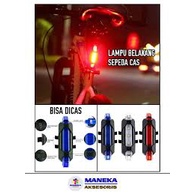 LAMPU BELAKANG SEPEDA Bahaya Penerangan LED USB Rechargeable Anti Air Waterproof Tail Light Bike USB