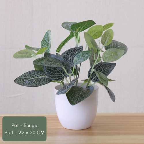 Retaily PT37 Pot Tanaman Hias Bunga Hias Plastik Ornamen Pot Bongsai Artificial Flower Decoration