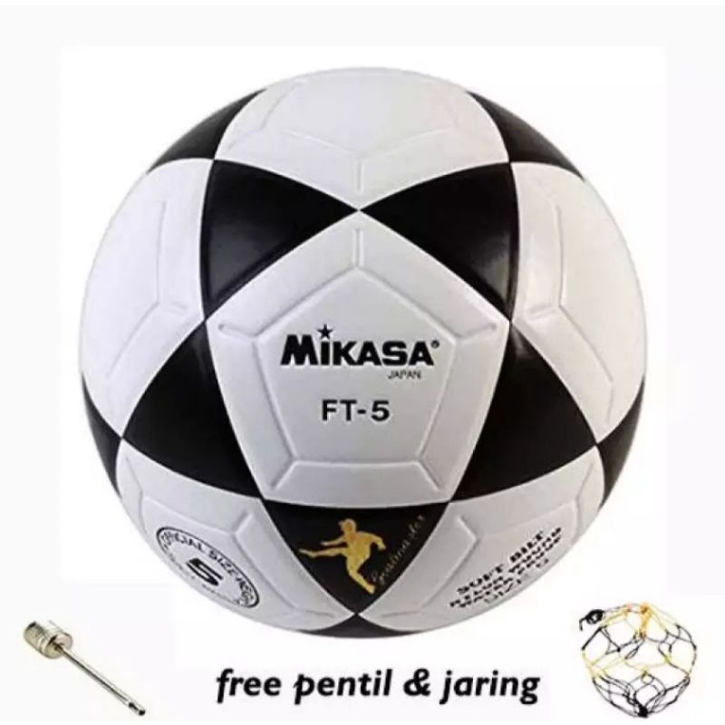 BOLA SEPAK MIKASA FT5/BOLA SEPAK PRES SIZE 5/BOLA SEPAK MIKASA BAGUS pree pentil+jaring