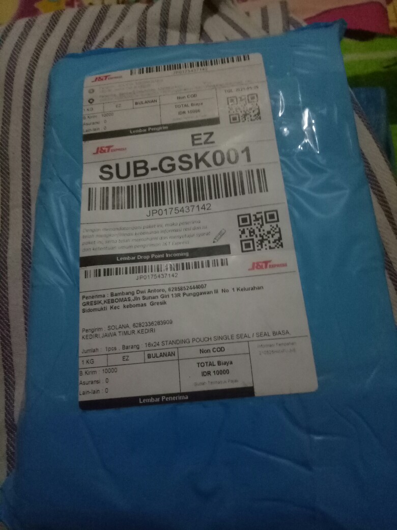 16x24 Standing Pouch Single Seal / Seal Biasa