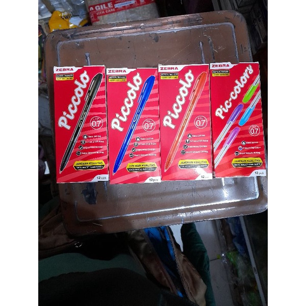 

1 PAK (12 PCS) PULPEN PICCOLO SEMI JELL INK FINE 0.7 ballpoint pulpen piccolo alat tulis produk dari zebra