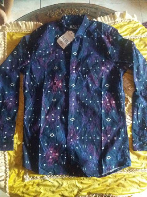 Credomenstore Kemeja Batik Navy / Kemeja Batik Pria Lengan Panjang / Baju Batik Cowok
