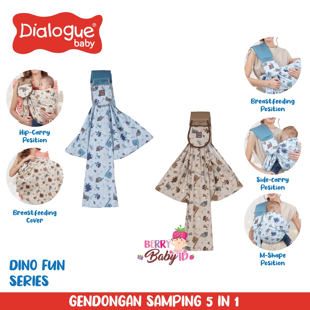 Dialogue Baby Sling Newborn 5-In-1 Gendongan Samping Bayi 5 Posisi Berry Mart