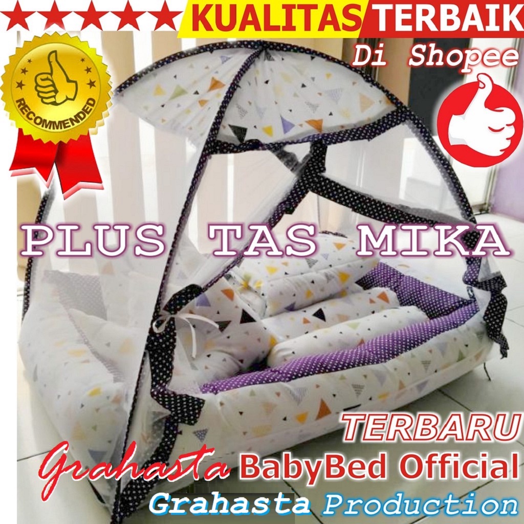 BEST-SELLER Kasur Bayi Kelambu dan-Bedcover Motif Archery x Polkadot-navy CBNK 029 PLUS NON FURING