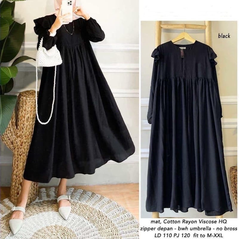 KEY MIDI DRESS GAMIS PREMIUM RAYON ORIGINAL100% ISYANA