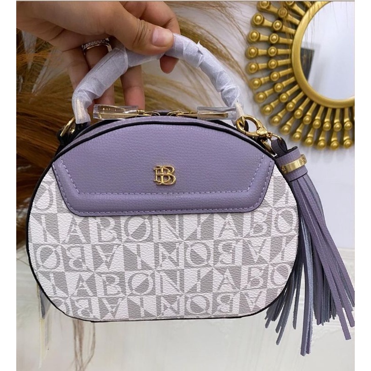 tas bonia original baby sonia lilac monogram putih