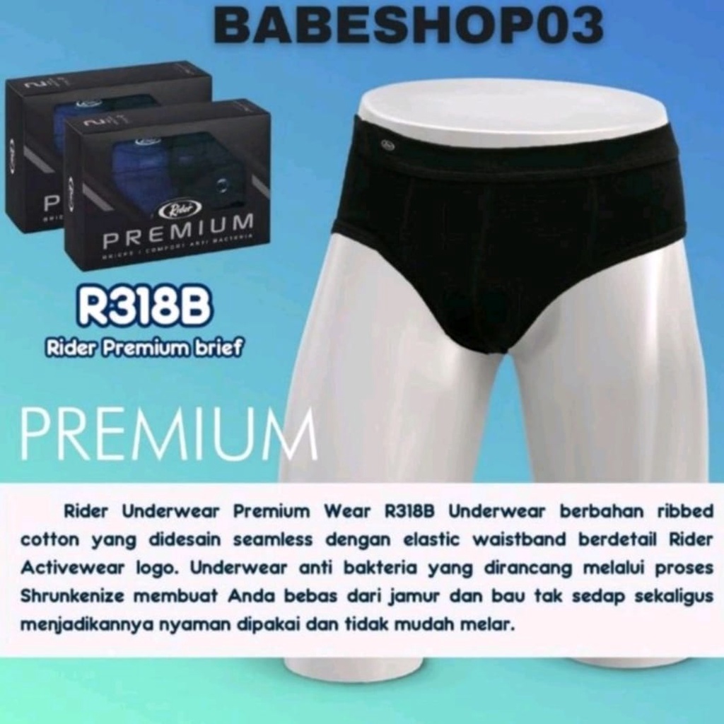 Celana dalam pria dewasa rider 318 celana dalam cowok rider ORIGINAL isi 2 pcs size M-L-XL