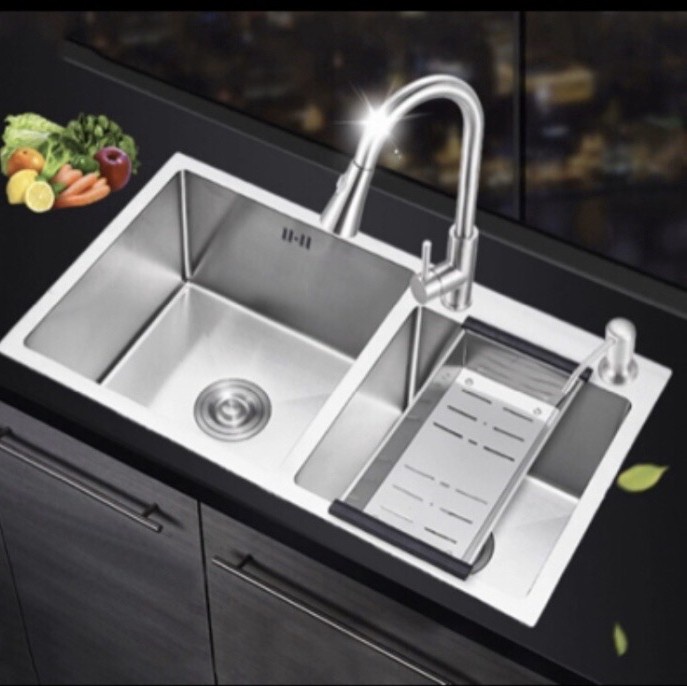 Kitchen Sink Onan 8245 Paket Komplit Keran Fleksibel - Cuci Piring ( Peralatan Dan Perlengkapan )