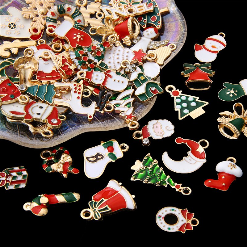 10pcs/lot Random Mix Colorful Animal Christmas Alloy Connectors Charm DIY Necklace Bracelet Jewelry Accessories