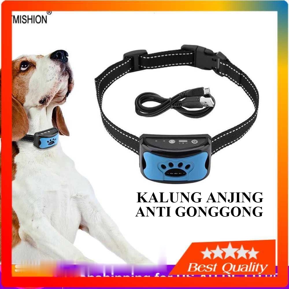 Kalung Anjing Anti Gonggong Pet Shock Collar Automatic Stop Barking - Training Anti Anjing Menggongg