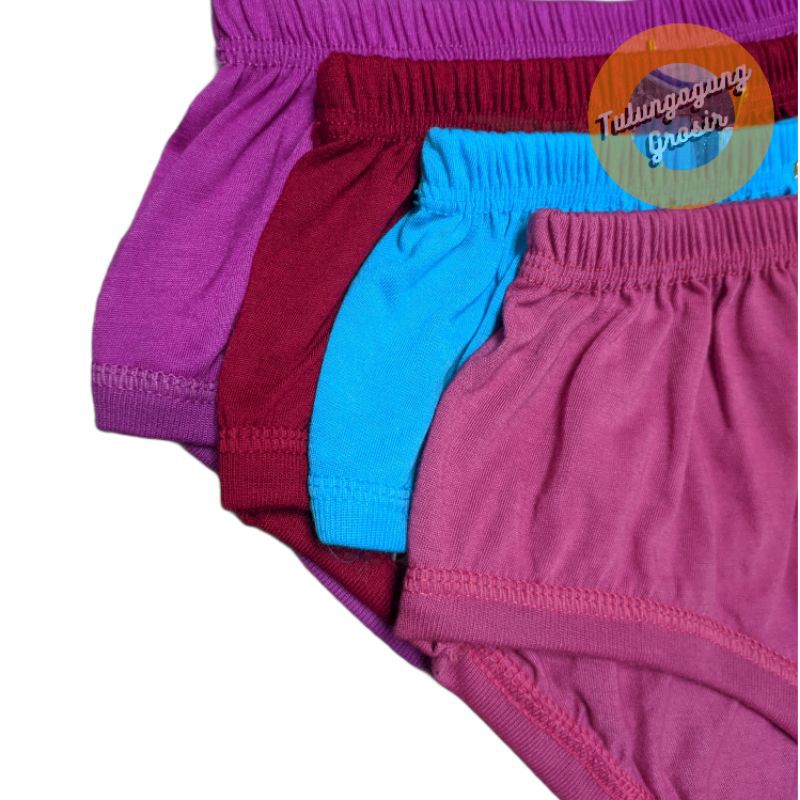 12 Pcs / 1 Lusin / Lusinan Celana Dalam Warna Remaja Wanita Dewasa Polos Murah M L XL 3L 4L