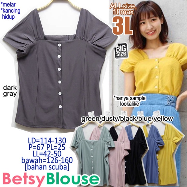 Betsy Blouse 3L Atasan Baju Wanita BESAR JUMBO UNIK LUCU CUTE FEMININE | Shopee Indonesia