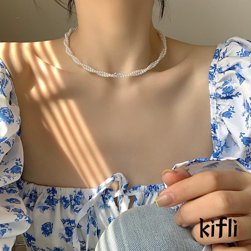 Kalung Mutiara,Model Lilit,Gaya Retro