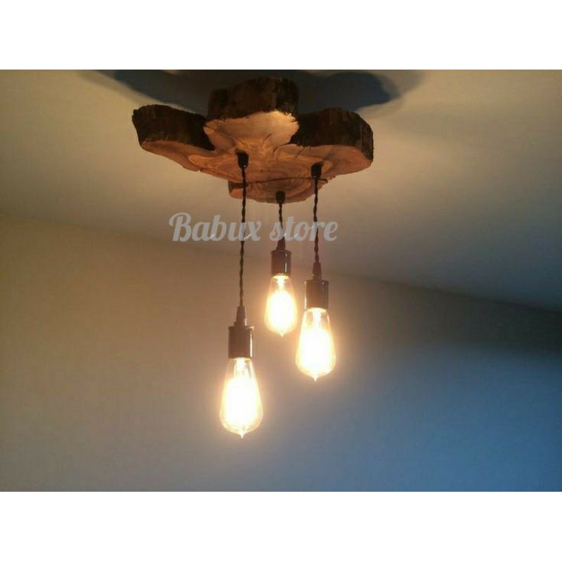 Lampu gantung kayu jati