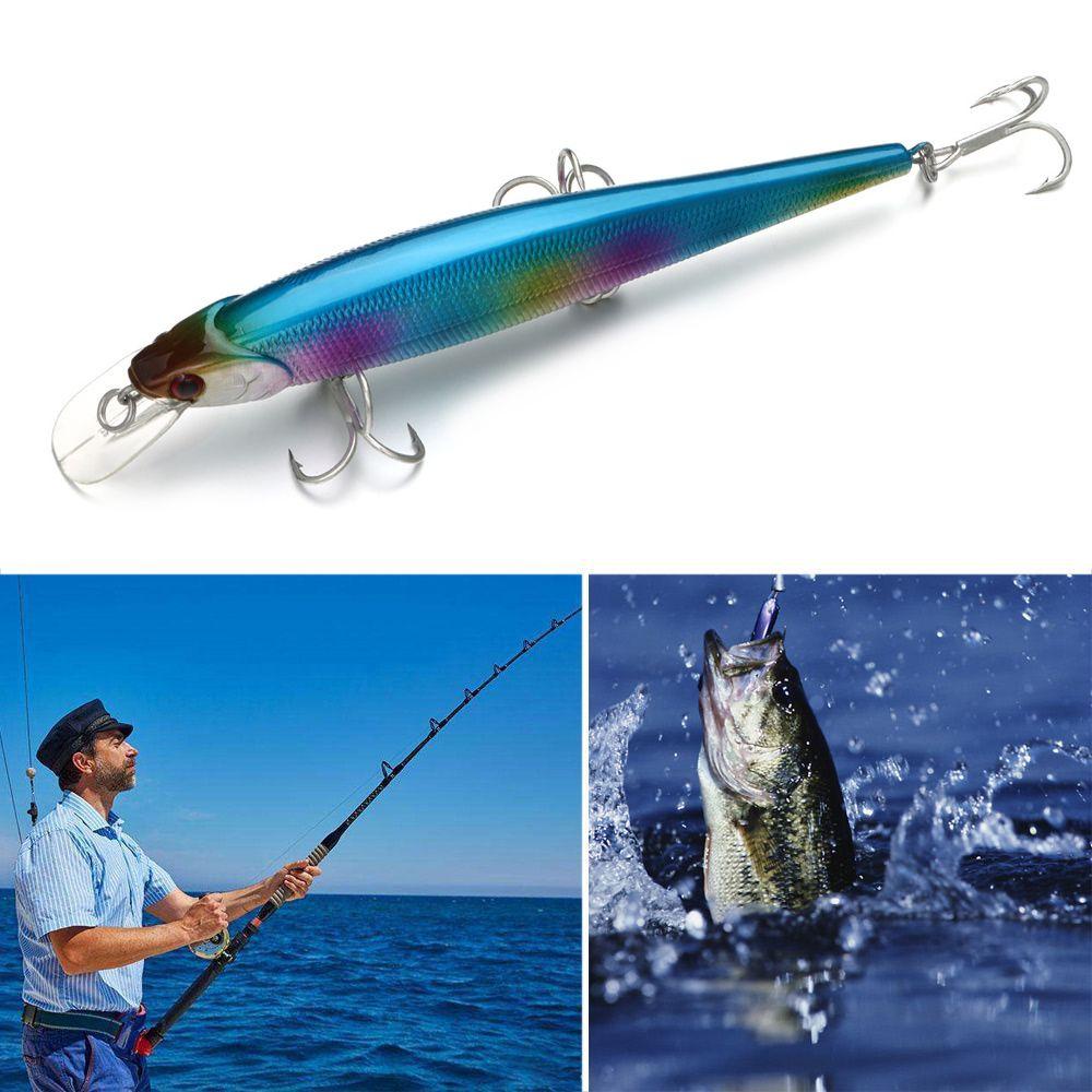 Top 140mm 16g Memancing Umpan Air Laut Mengambang Wobbler Panjang Casting Lure