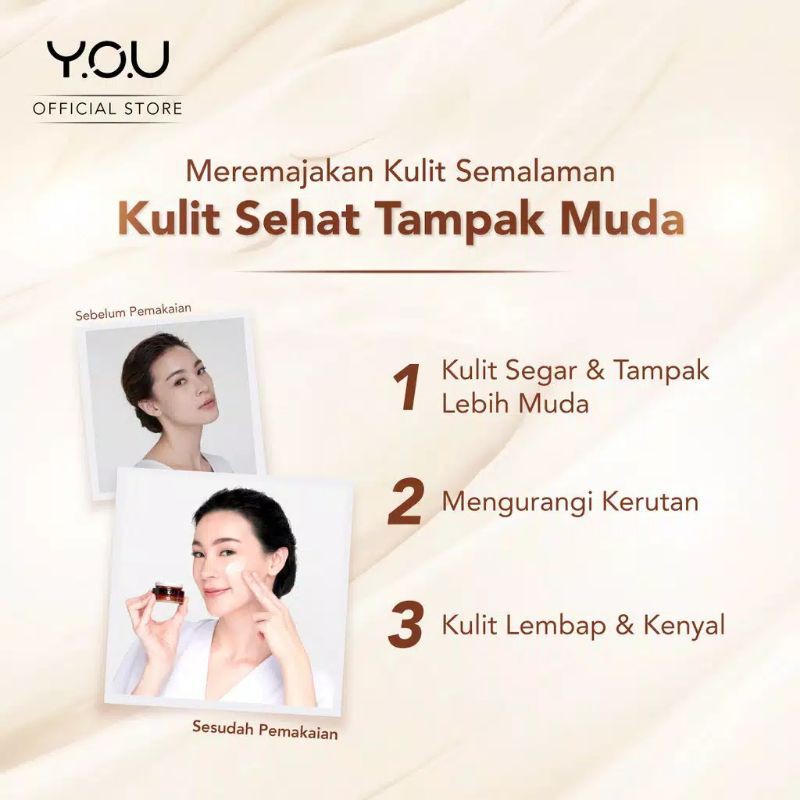 Kosmetik You Golden Age Krim Wajah Malam Hari / Revitalizing Night Cream 30g