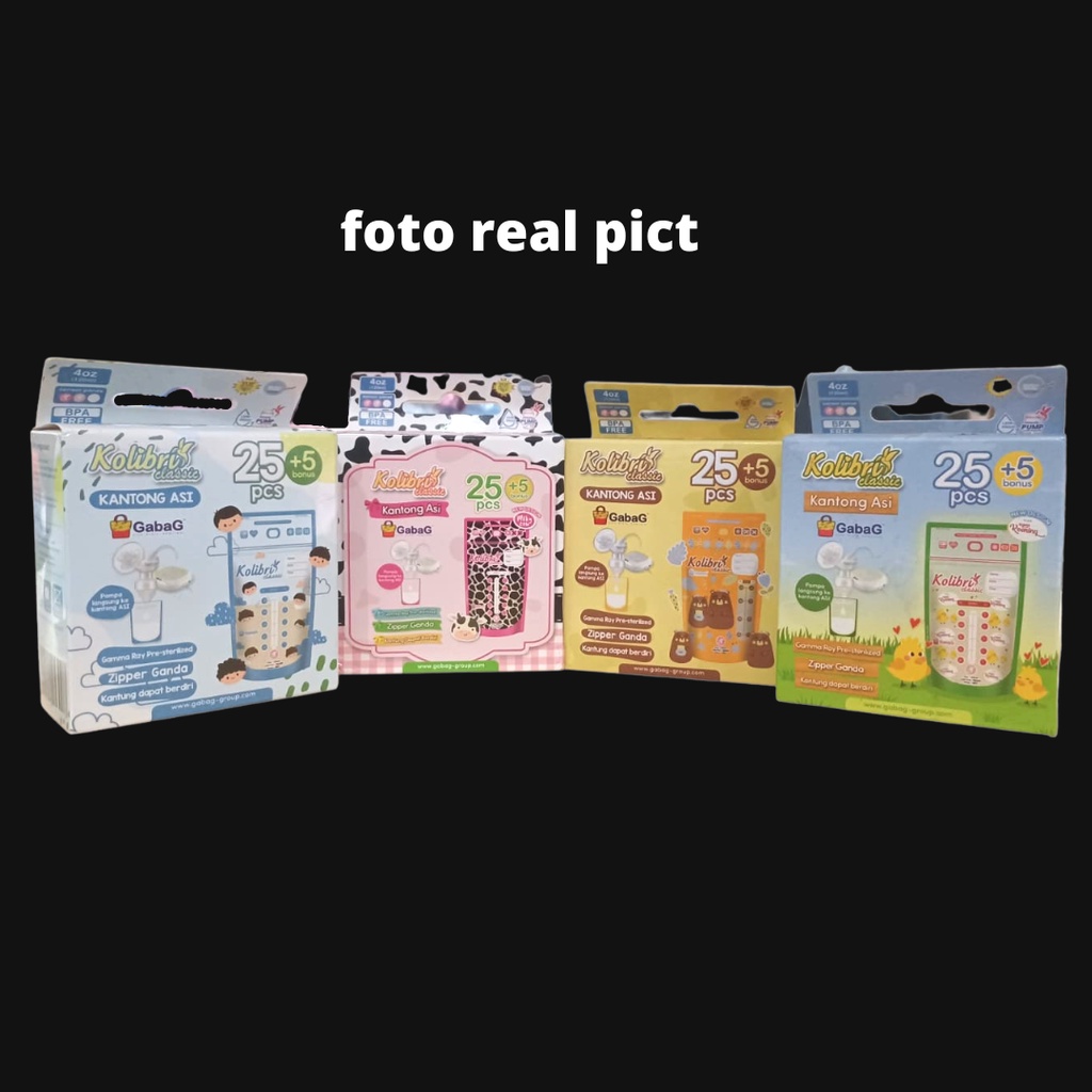 Kantong Asi /  BREASTMILK STORAGE BAG 30 x 120 ml Gabag Kolibri BPA Free 120ml asip asi perah