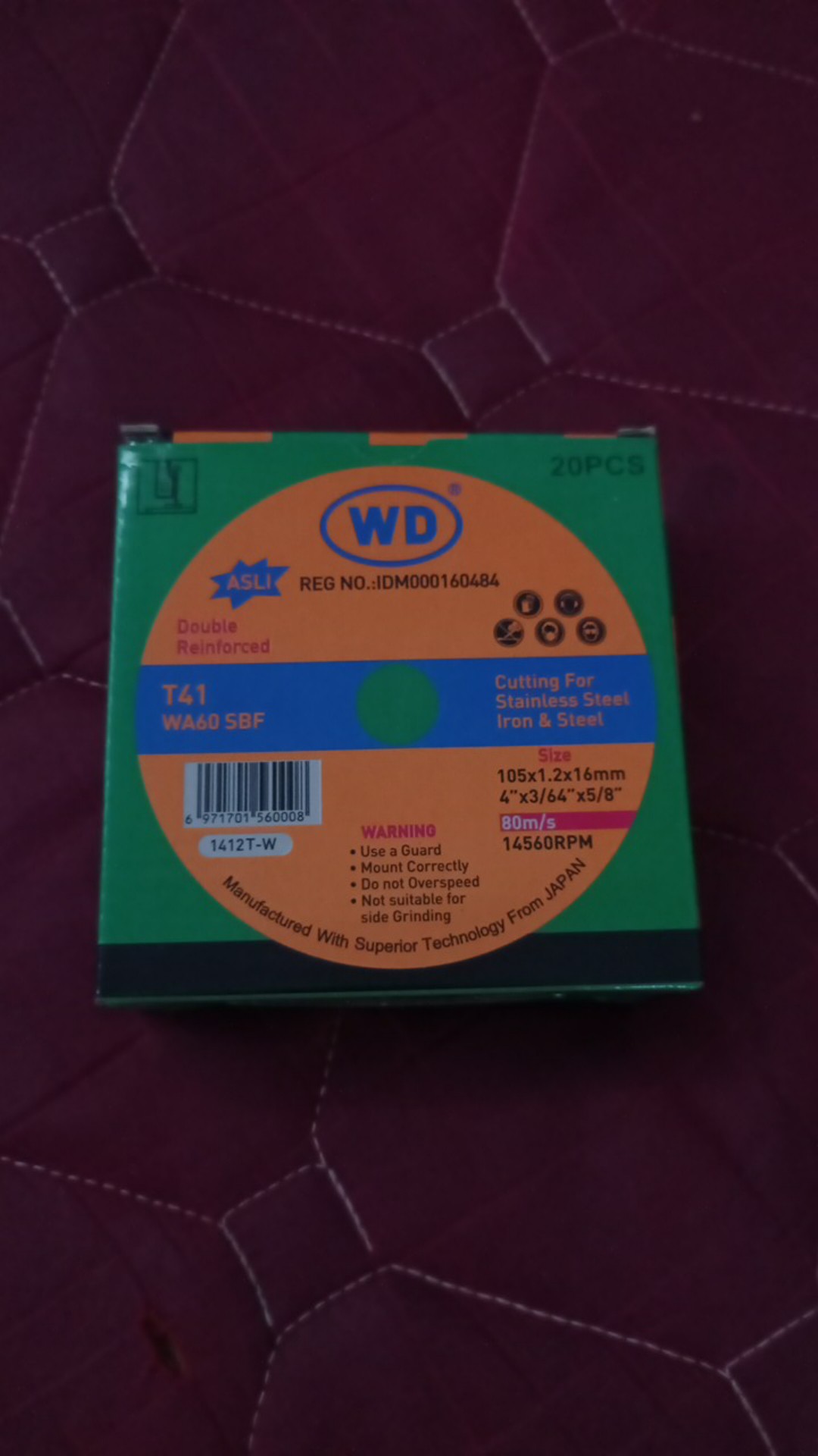 Batu Potong / Batu Gurinda / Mata Gerinda Wd 4 X 1.2 / 4 Inch X 1,2mm 20pcs