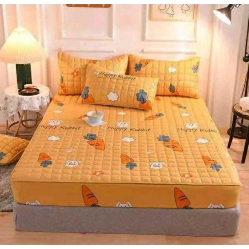 Sprei Sultan Waterproof anti ompol anti tahan air size 90x200 200x200 tipe 1 2 3 Seprei Adem full Karet-Waterprow carrot