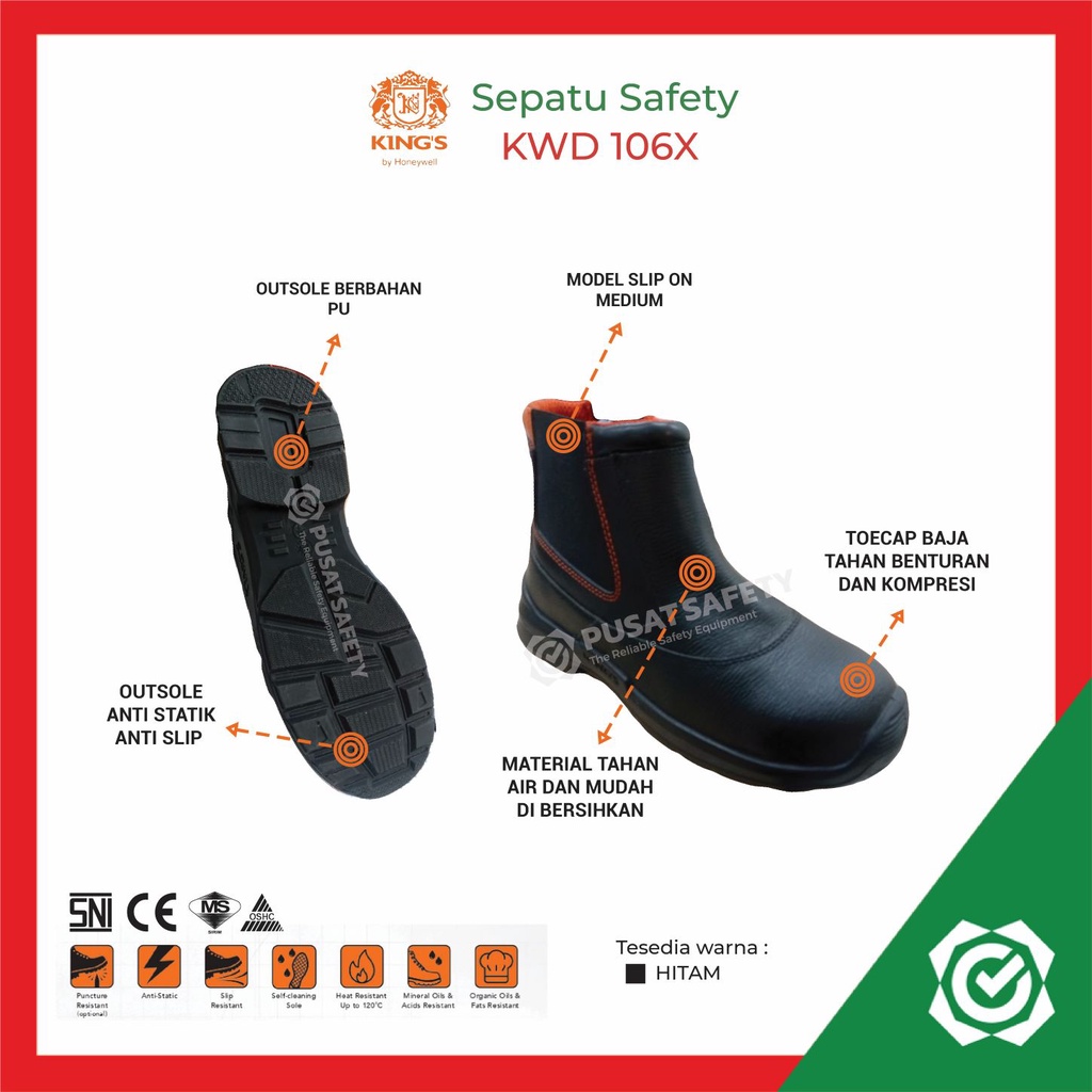 Kings KWD 106X Sepatu Safety Kerja Proyek Lapangan