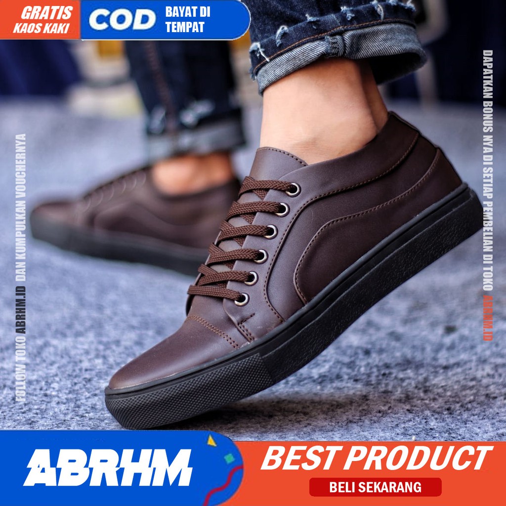 ABRHM x GENE Sepatu Sneaker Pria Sepatu Pria Casual Sepatu Kerja Pria Sepatu Sneakers Cowok / Cowo Sepatu Kasual Kerja Kuliah Kondangan Gaya Keren Santai Kekinian Murah Terlaris