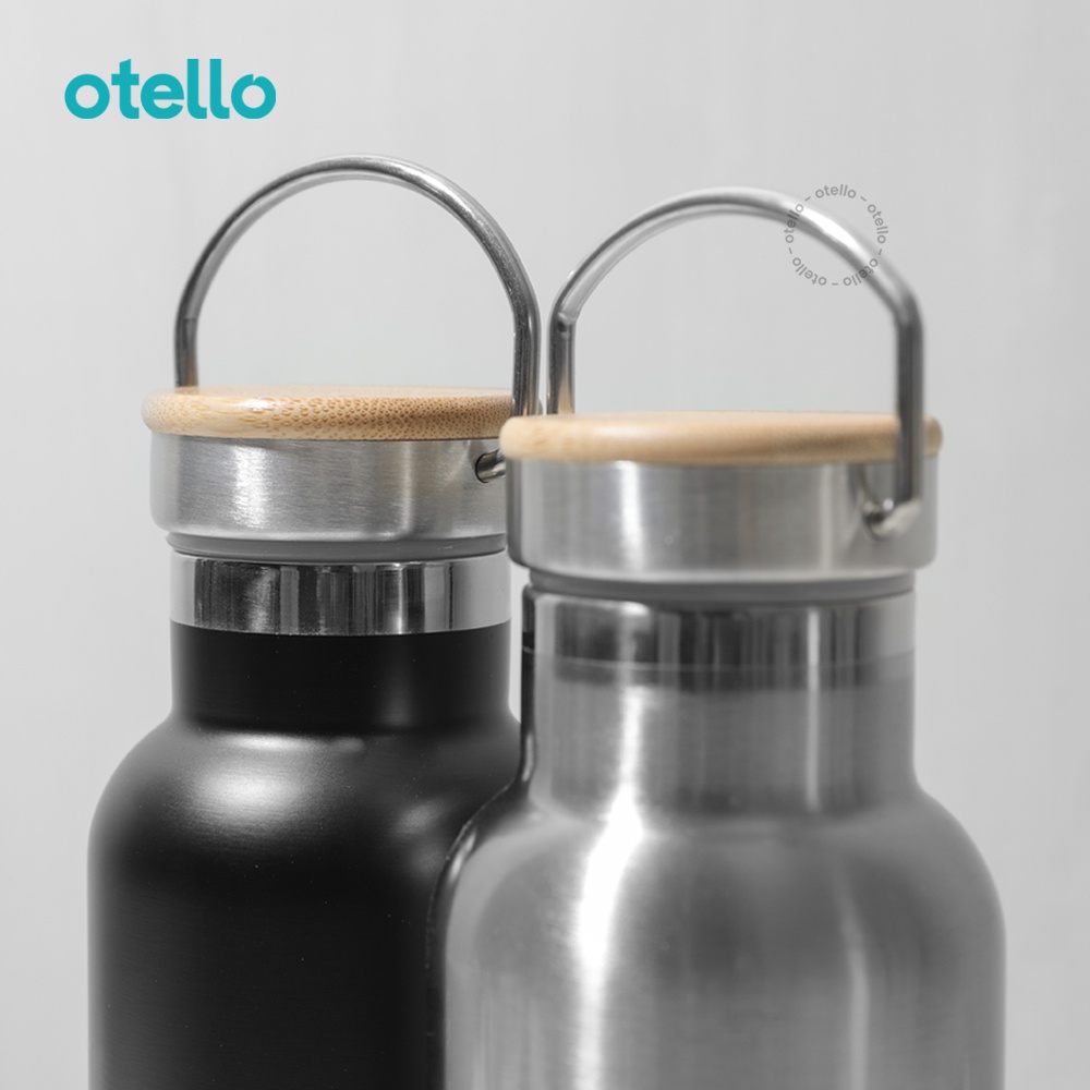 Otello - Tumbler Custom Print Botol Minum Cetak Gambar Foto Termos Lynwood Kayu Tumblr Tutup Bambu 500 ml