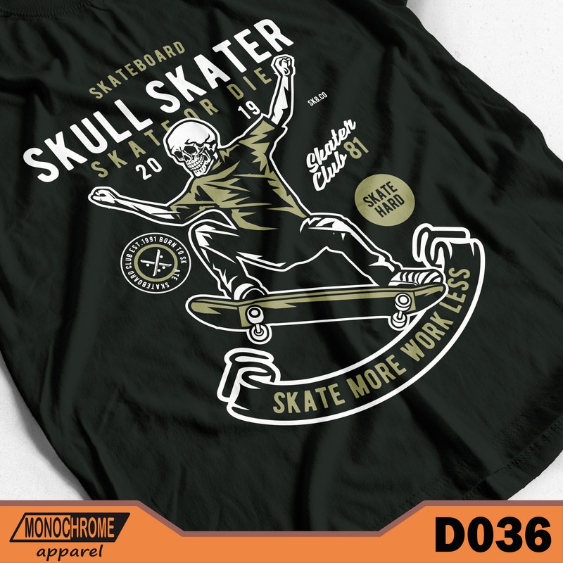 D036 Kaos Baju Distro Pria Skate Skater Skaters Skateboard
