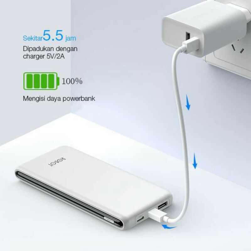 Power Bank ROBOT RT180 10000MAh Original garansi resmi 1 tahun