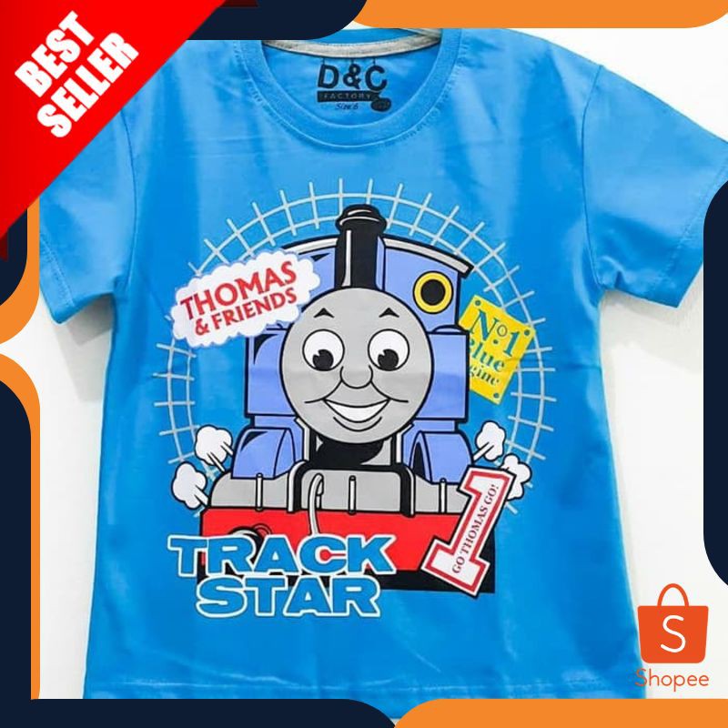 TERMURAH KAOS ANAK  THOMAS AND FRIENDS TRACK STAR BIRU KERETA API ORIGINAL