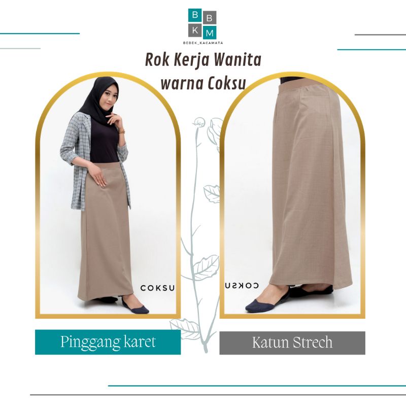 ROK KERJA WANITA WARNA COKSU