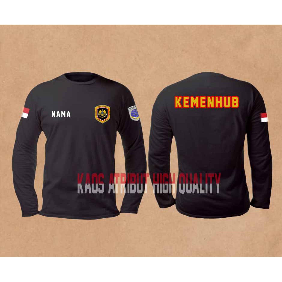 kaos kemenhub, kaos kementerian perhubungan lengan panjang, kaos kemenhub terbaru