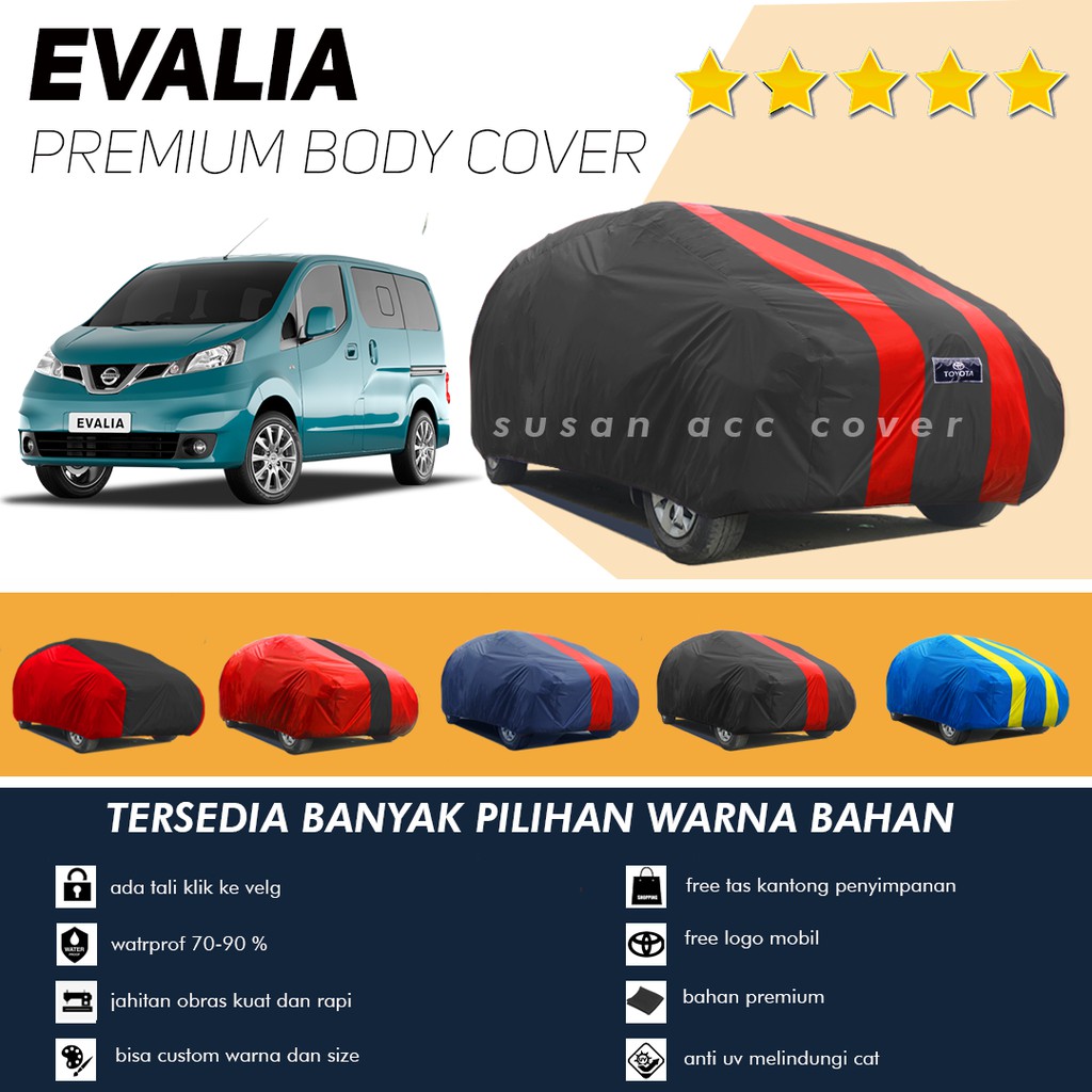 Cover Mobil Evalia Sarung Mobil Nissan Evalia/Sarung Mobil Delica/Mitsubishi Delica/Futura Jumbo