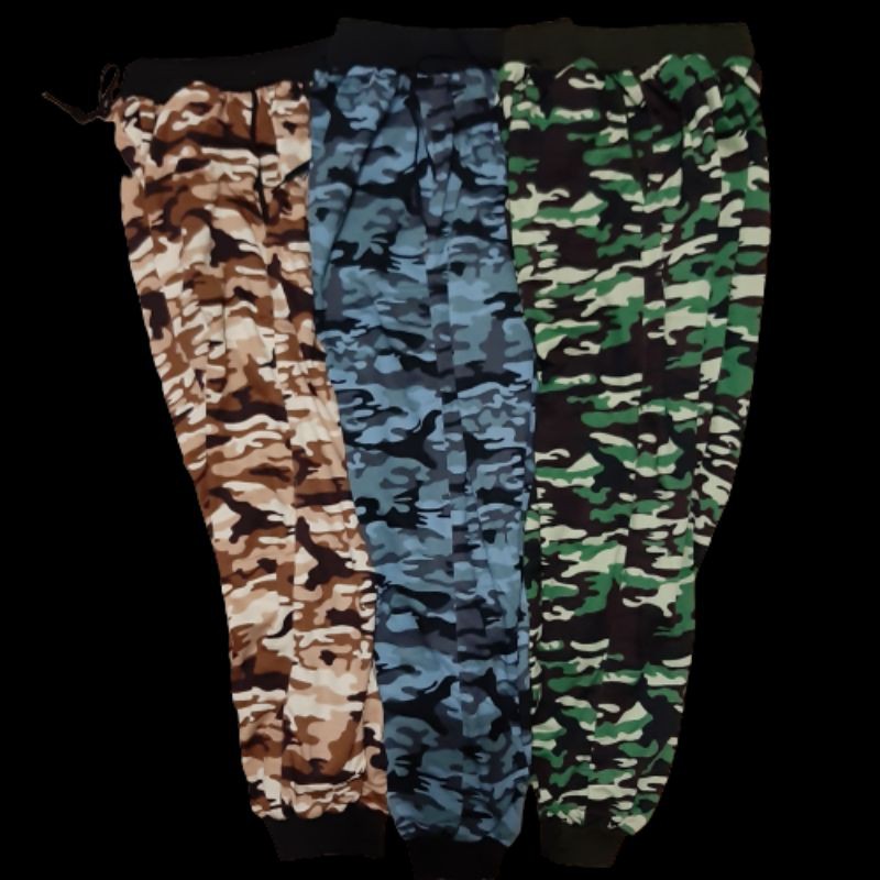 celana panjang jogger motif army