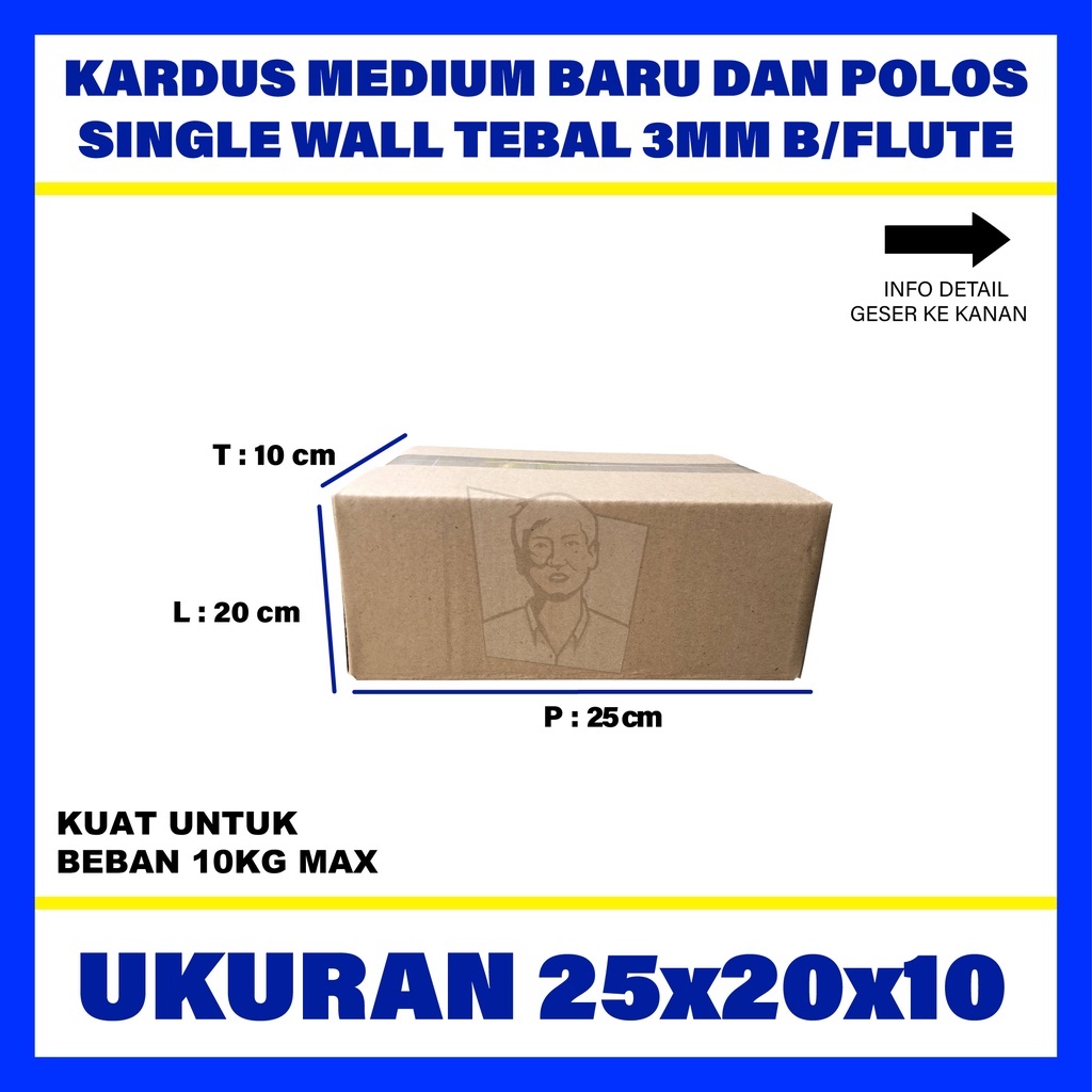 

Kardus Polos Box Karton Murah 25 x 20 x 10