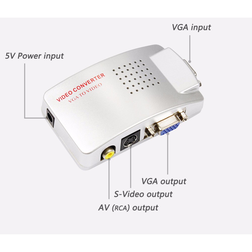 Converter PC VGA Port to Video RCA and SVideo - Converter PC to TV