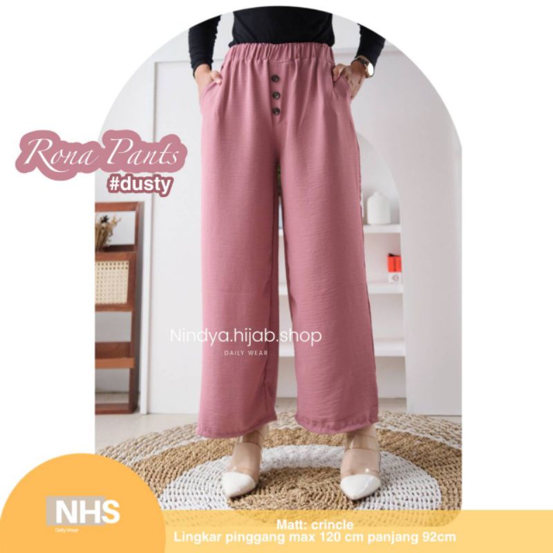 Rona pants celana crincle kulot  jumbo