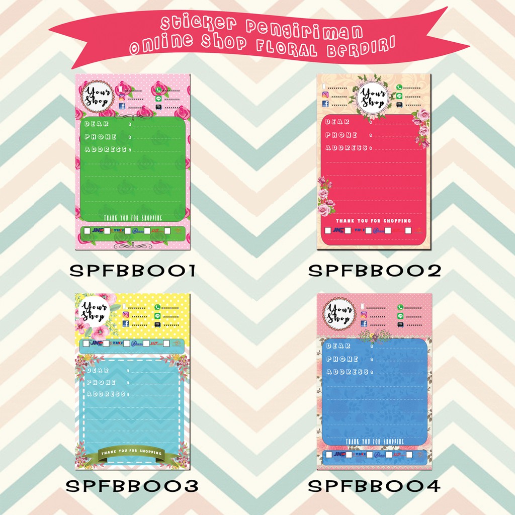 

Label Sticker Pengiriman Online Shop Floral