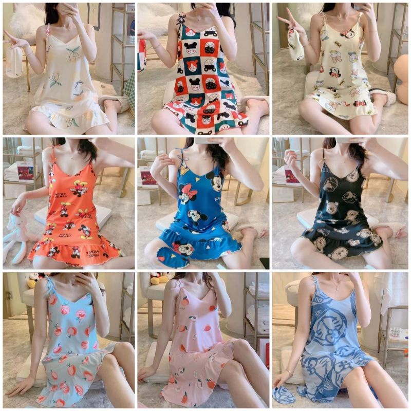 Daster Singlet Import  Fashion Wanita baju import Daster sexy Tali satu