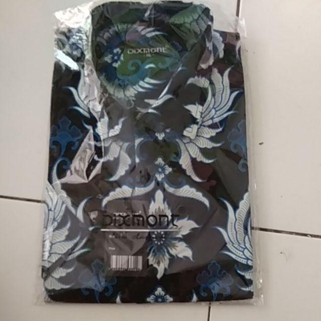 Kemeja Batik Pria Lengan Pendek Bs91 Katun Motif Modern Dixmont Semi Slimfit