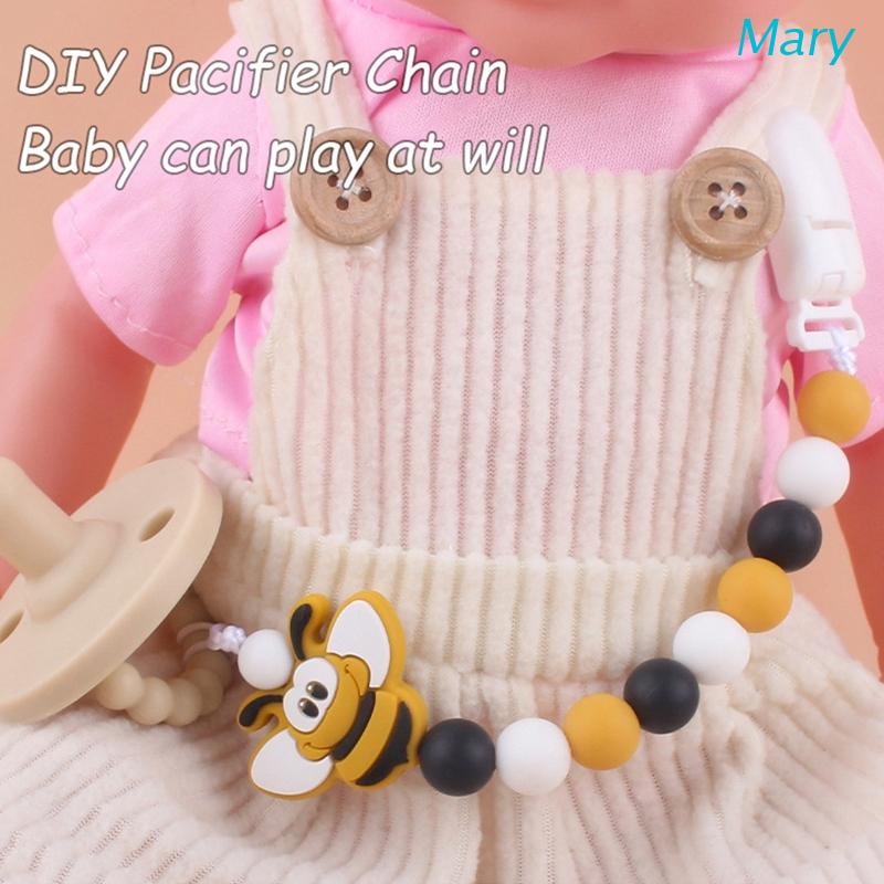 Mary 1pc Mainan Teether Bayi DIY Bentuk Lebah Kartun Bahan Silikon Bebas BPA