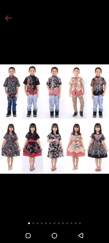 Couple Batik Anak Cowo Dan Cewe Kemeja Hem Gamis Anak Usia 2-12 Tahun