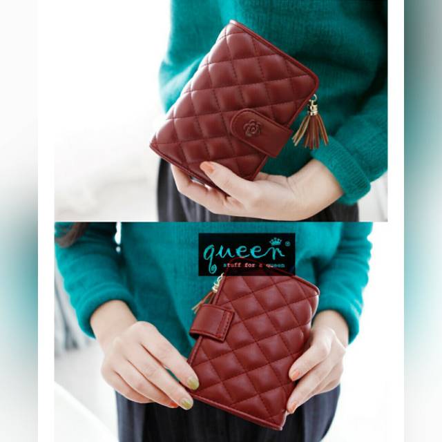 A1 Promo Dompet Wanita Lucu Elegan Bahan Taiga Ukuran 19x9 Warna Ungu Tosca Biru Hitam Fanta Murah