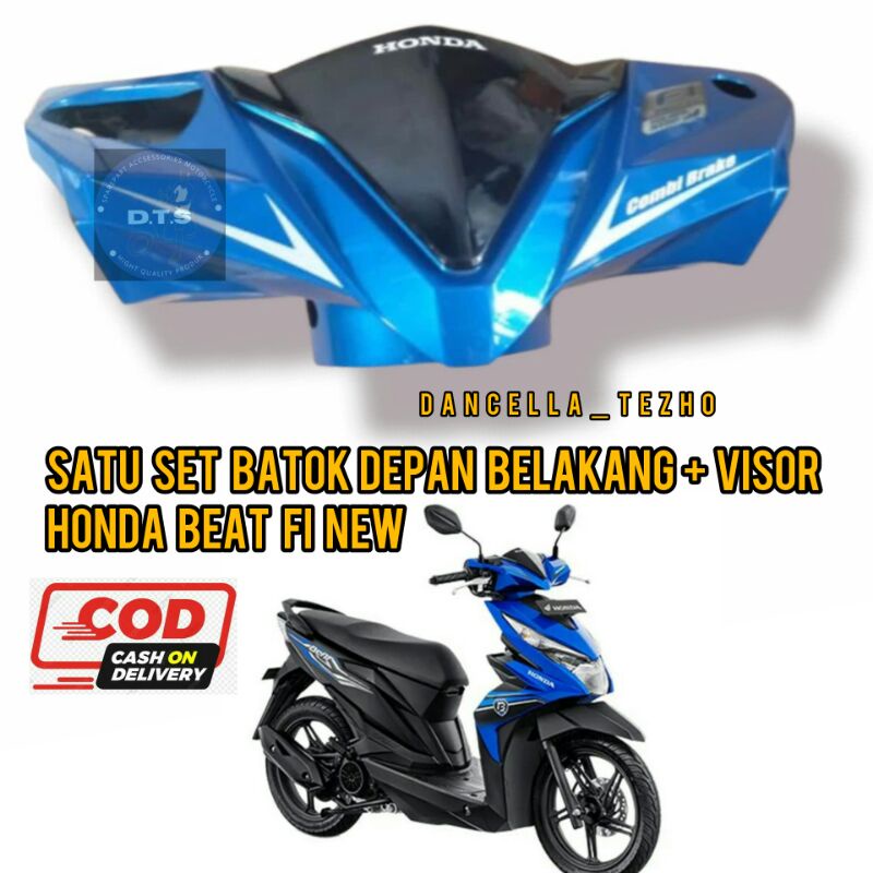 SET BATOK DEPAN BELAKANG + VISOR BEAT FI ECO / BATOK SATU SET BEAT FI ALL NEW 2016 2017 2018