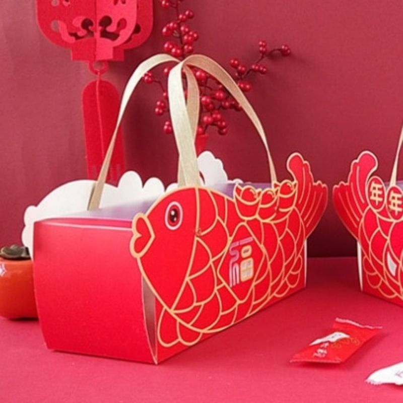 

(GB43) Kotak/Gift Box Kue/Hampers Imlek Model Ikan